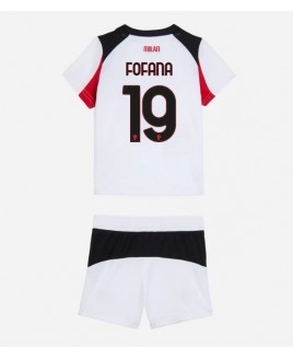 Günstige AC Milan Youssouf Fofana #19 Auswärts Trikotsatzt Kinder 2025-26 Kurzarm (+ Kurze Hosen)